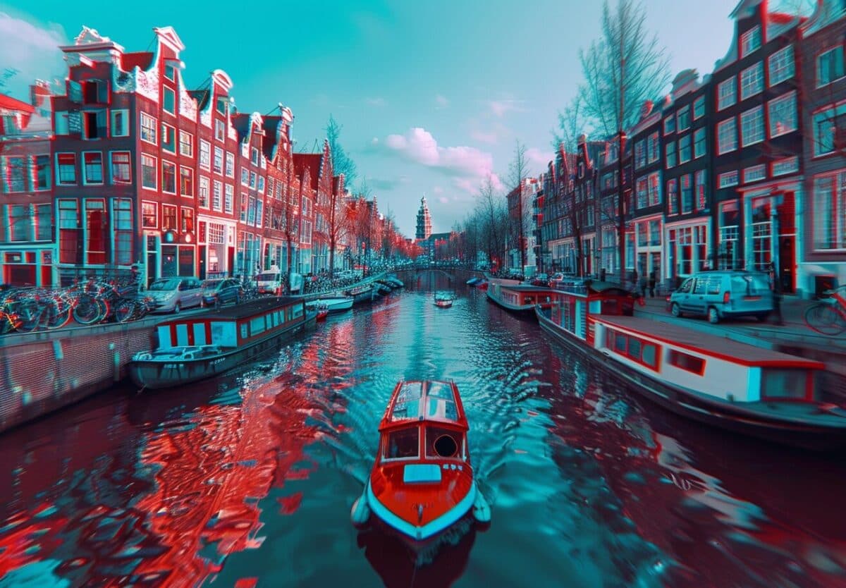 Dreamlike Amsterdam canal scene for solo travelers