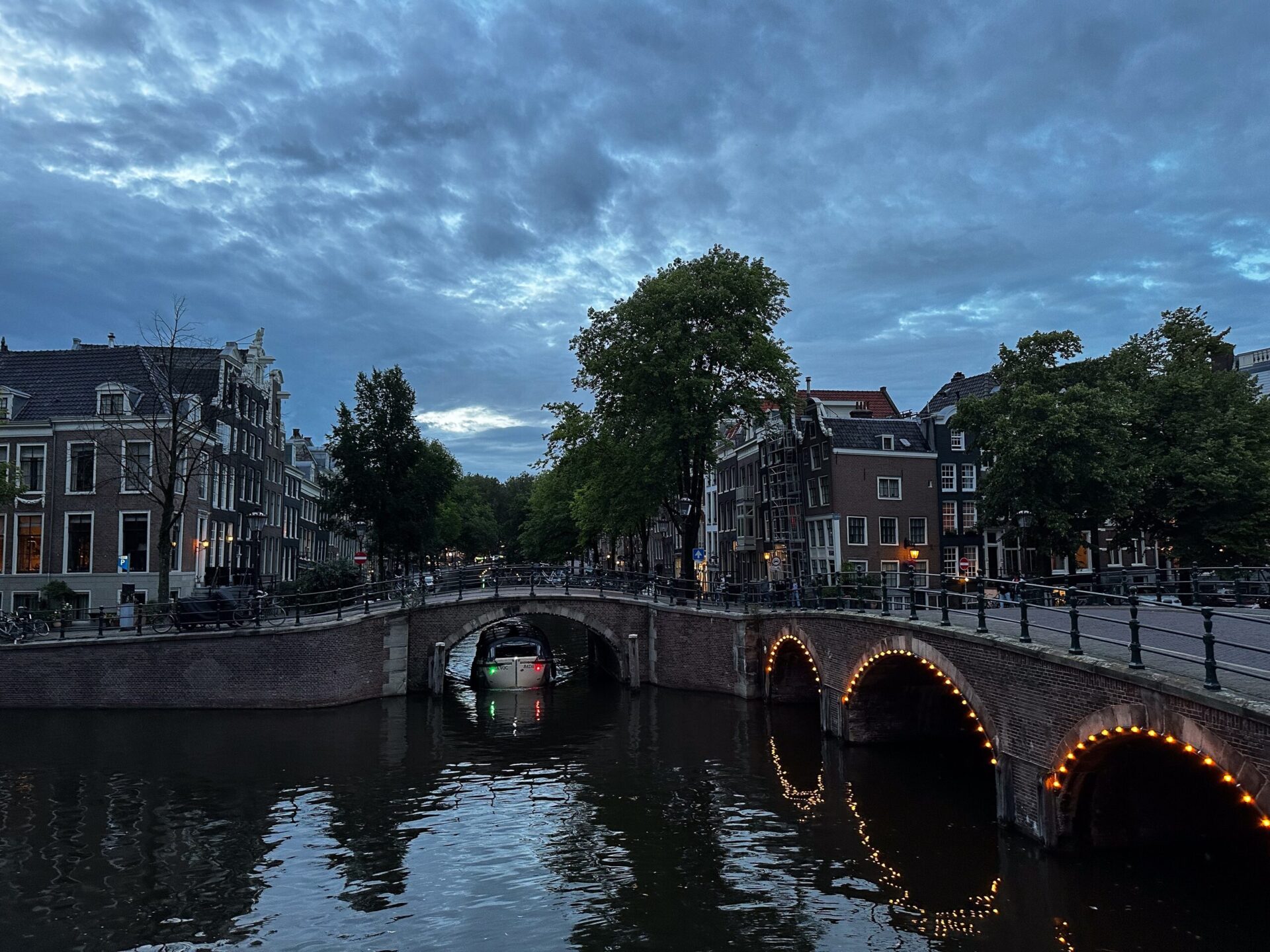 Historic canals and 17th-century gabled canal houses in Amsterdam Grachtengordel