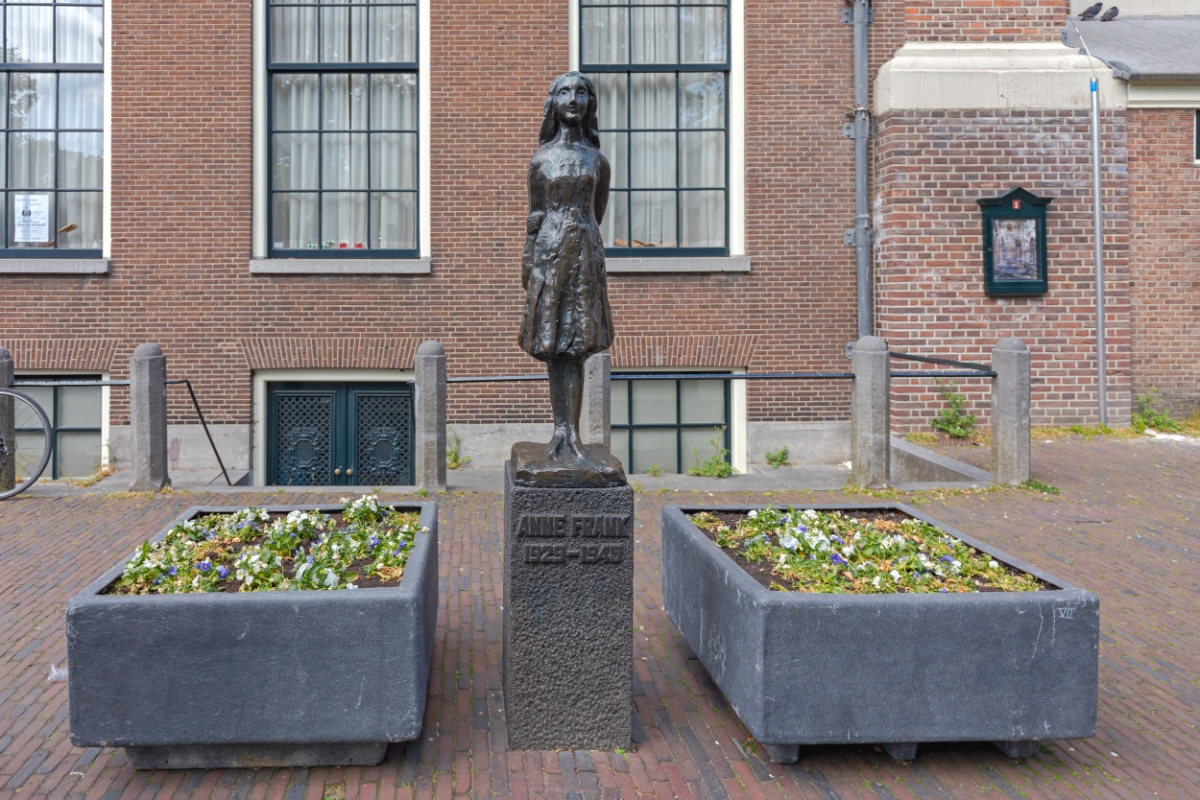 Anne Frank House 6 The Anne Frank statue on the Westermarkt square, steps from the entrance to the Anne Frank House