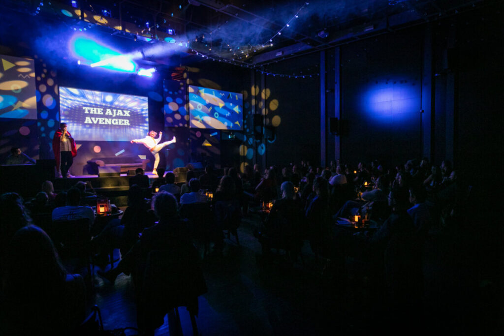 Live performance at Boom Chicago in Amsterdam, Netherlands