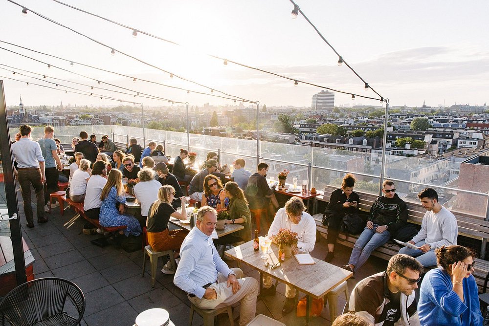 Amsterdam's Hidden Gems: 12 Off-the-Beaten-Path Attractions 17 Rooftop restaurant and bar of Canvas in Amsterdam, Netherlands