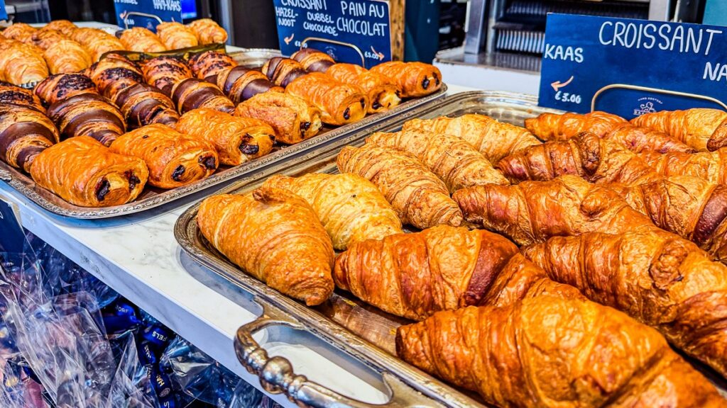 Hans Egstorf 5 Freshly baked croissants and pastries on silver trays at Hans Egstorf Amsterdam
