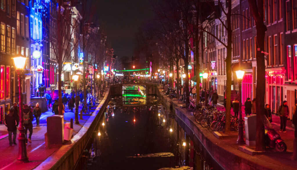 Exploring Amsterdam’s Red Light District: History, Etiquette, and Culture 2 De Wallen, Red Light District night lights in Amsterdam, Netherlands