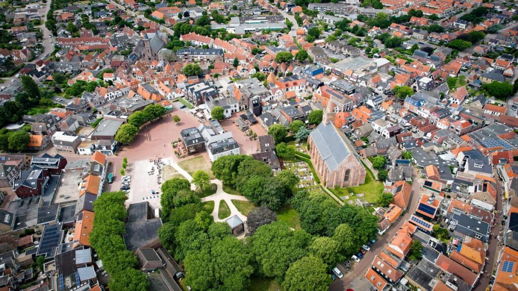 Walking the Netherlands' New Long-Distance Salt Path: A Journey Through Nature and Culture 24 Aerial view of the Den Burg, Texel Island, Netherlands