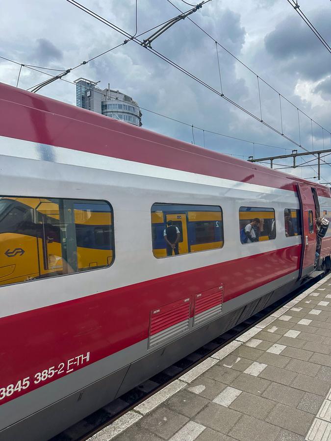 Walking the Netherlands' New Long-Distance Salt Path: A Journey Through Nature and Culture 20 Passengers boarding Eurostar train at Amsterdam Centraal Station