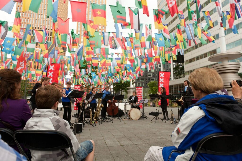Seated audience watching a performance at the Grachtenfestival in Amsterdam