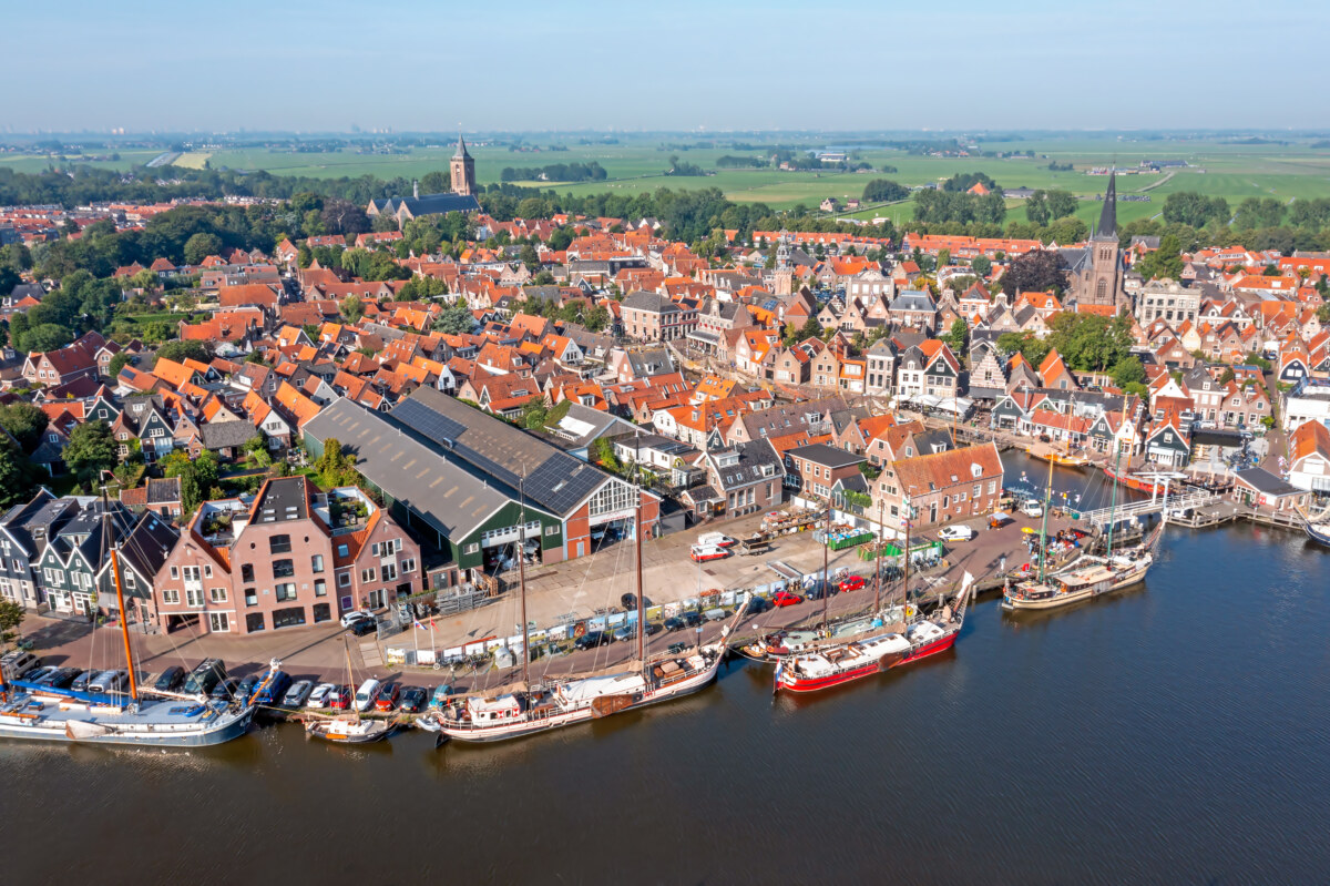 Waterland: Exploring Amsterdam's Rural Backyard 1 Aerial view of the Monnickendam historical town in the Netherlands