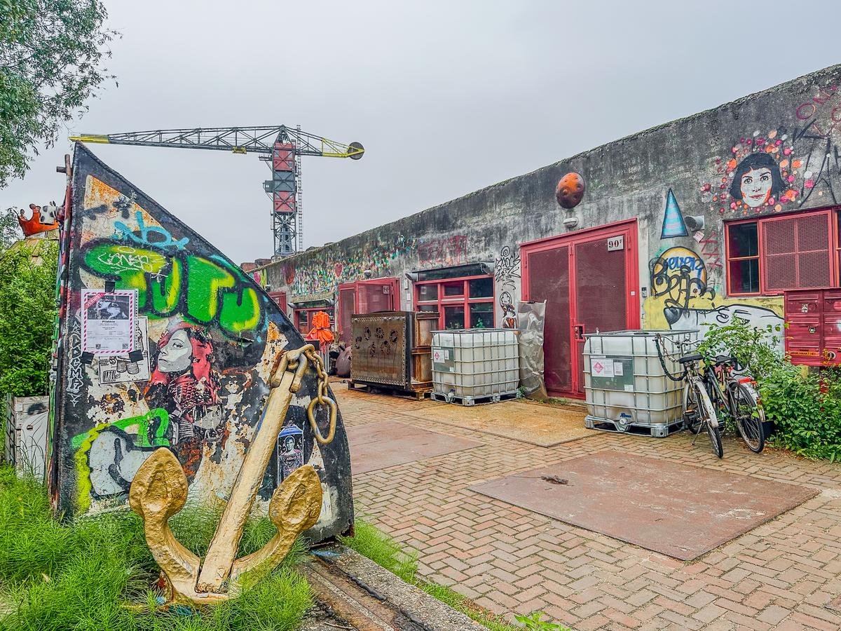 Street art and graffiti at the NDSM Wharf in Amsterdam
