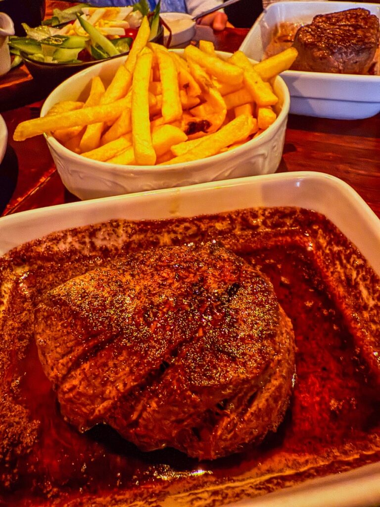 Steakhouse Piet de Leeuw 5 Perfectly grilled steak with crispy fries at Steakhouse Piet de Leeuw, Monnickendam.