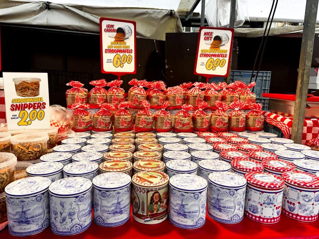 Amsterdam Picnic Locations and Tips: Discover the Best Spots and Expert Advice 13 Fresh stroopwafels for sale at a stall in Albert Cuyp Market, Amsterdam