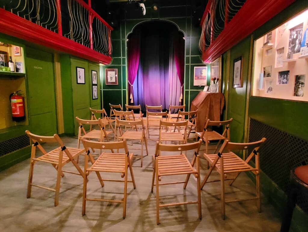 Chairs and the stage at Torpedo Theater in Amsterdam, Netherlands