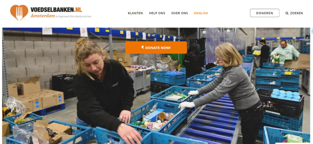 Volunteering in Amsterdam: Where to Lend a Hand 3 Voedselbank Amsterdam website landing page